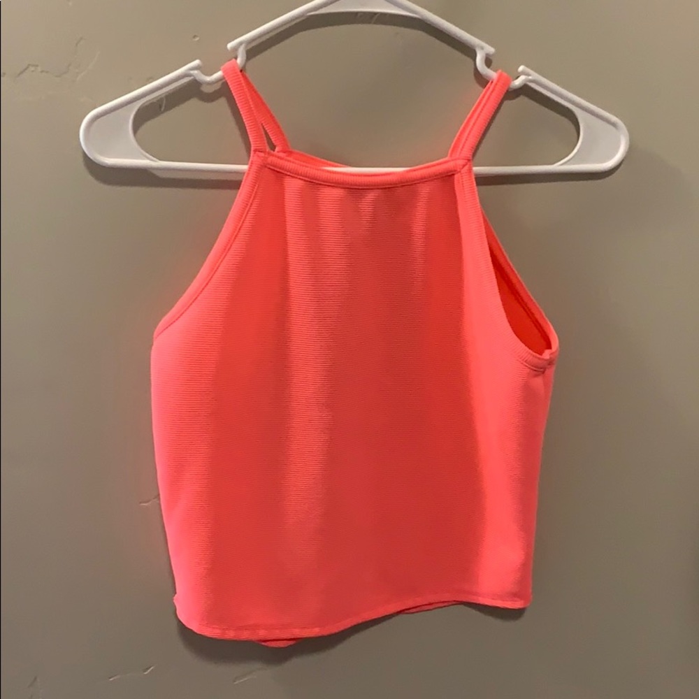 Neon pink crop top